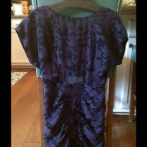 Purple Navy Dress W/Open Back And Exposed Zipper