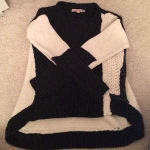 Black and white knit sweater