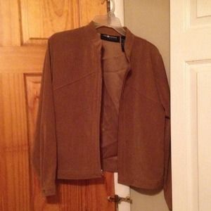 Brown jacket with shoulder padding