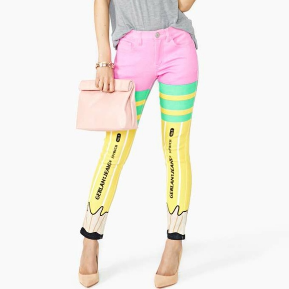Want! Joyrich X Gerlan jeans pencil print pants