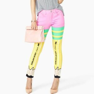 Want! Joyrich X Gerlan jeans pencil print pants