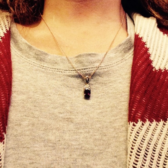 Rhodolite and diamond pendant - Picture 3 of 6