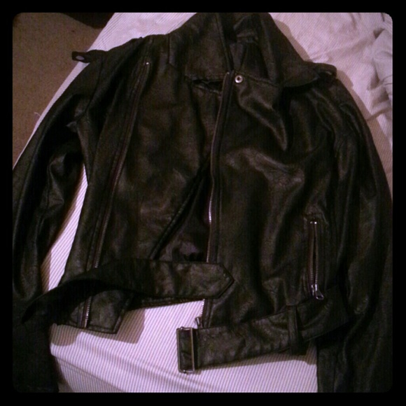 Black leather jacket