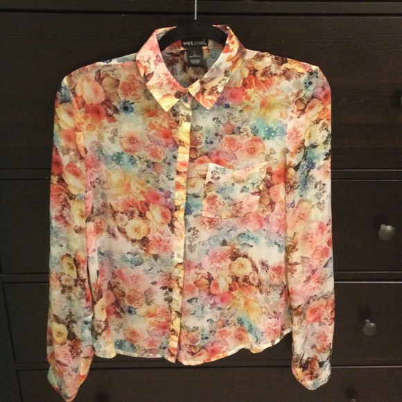 A Floral wet seal shirt.