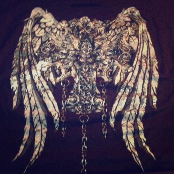 Black ripped printed shirt