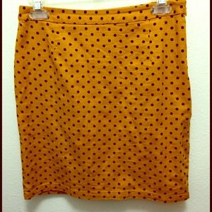 Mustard polka dot skirt