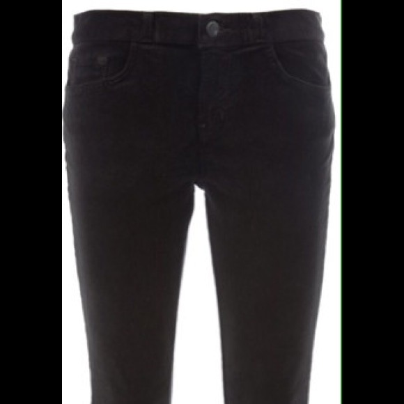 Mid rise velvet skinny jeans in espresso
