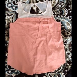 Peach and creme tank with bow!
