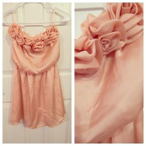 Peach strapless dress