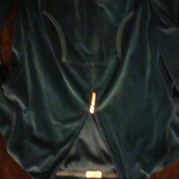 Blue~ish  Green velvet jacket gold trim