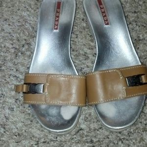 Prada slip on sandals