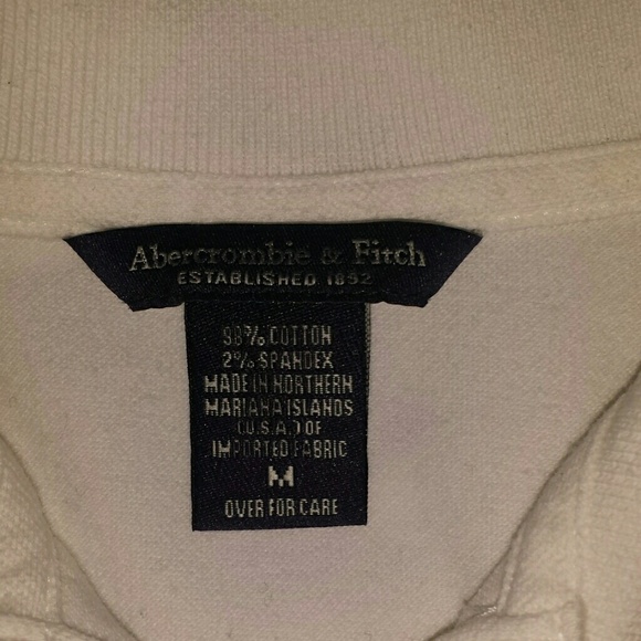 Long Sleeve Med White Abercrombie & Fitch Polo Top - Picture 2 of 3