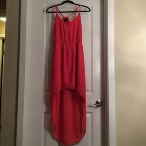 Coral High Low Dress
