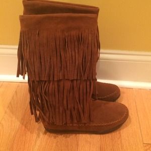 Brown Fringe Boots