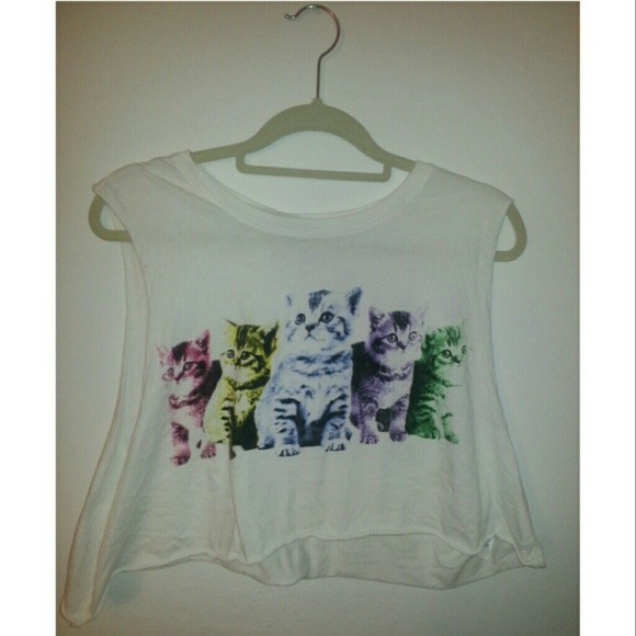 Cat Cropped Muscle Tee