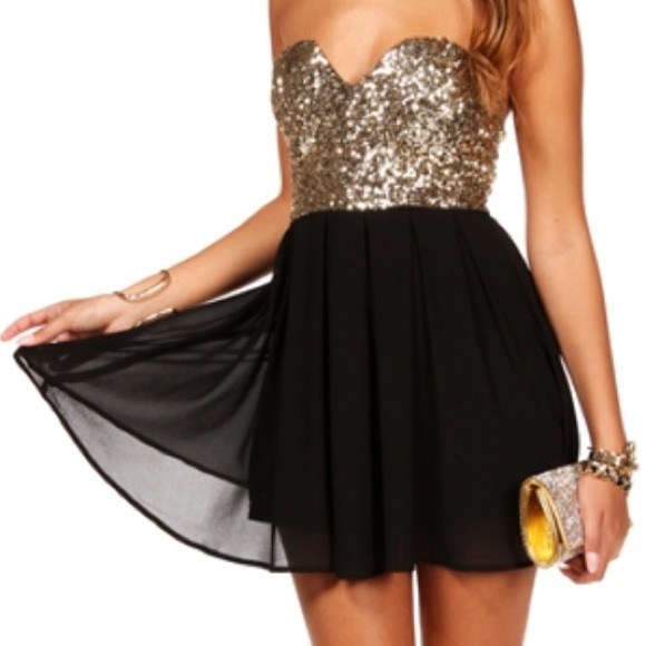 NYE gold sequin dress