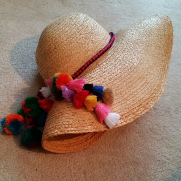 Juicy Couture Oversized Beach Hat with Pompoms