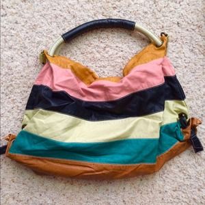 Cute Multicolored Striped Purse