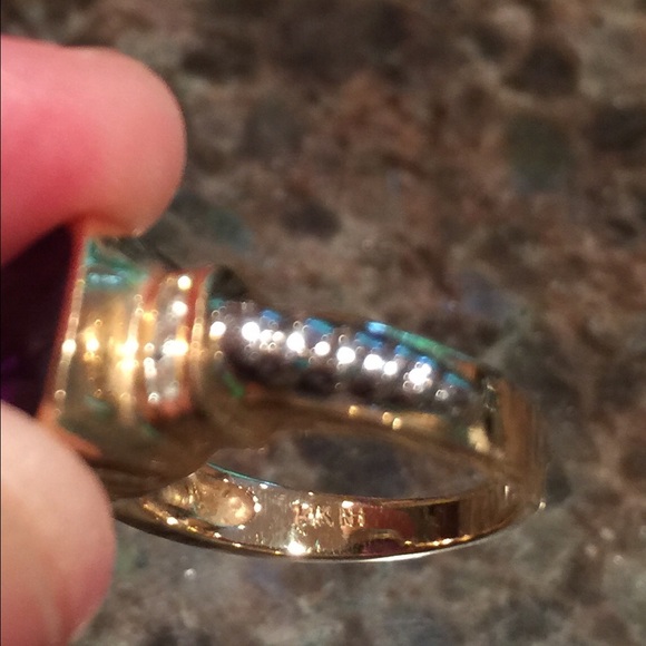 14k gold Amethyst and Diamond ring - Picture 4 of 4