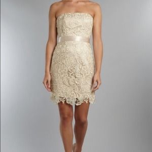 Adrianna Papell strapless lace sheath dress