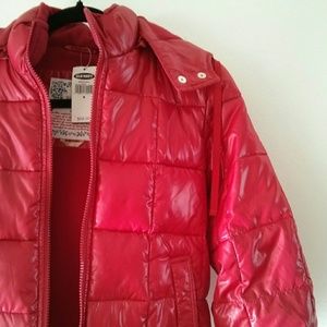 Shiny Red Puffer Jacket
