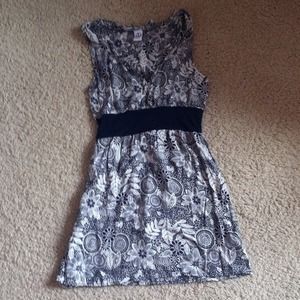 Blue and white flower print dress