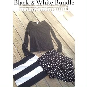 Black & White shirt, skirt and shorts bundle