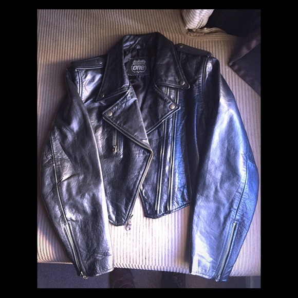 Leather biker jacket