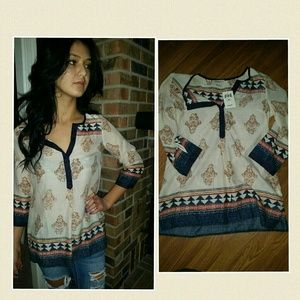 NWT Lucky Brand Tinsley Tunic