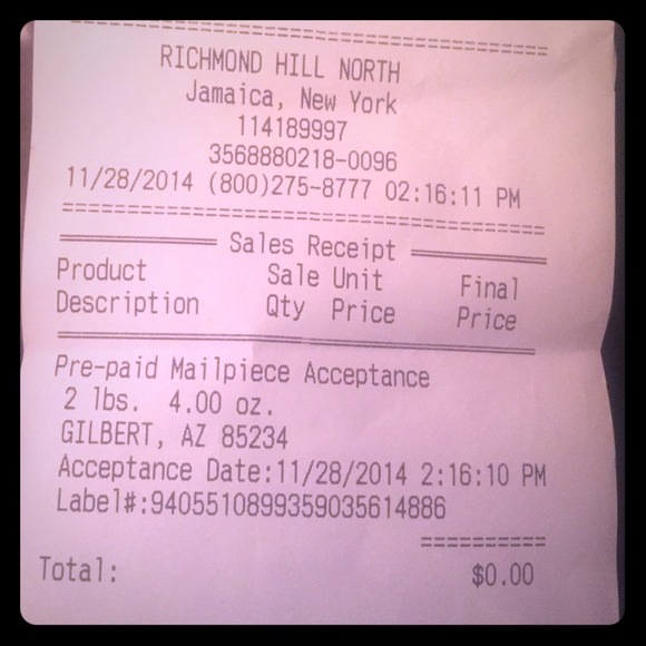 Proof of Shipment -Laundrylist Boots