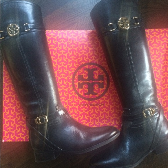 Tory Burch "Calista" tall riding boots.