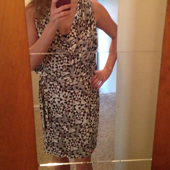 DVF FAUX WRAP S/S DRESS