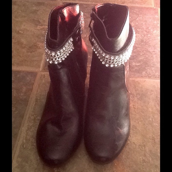 Maurice's brand Black Wedge ankle boots
