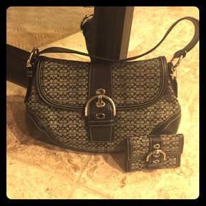 Authentic Coach shoulder bag with matching wallet