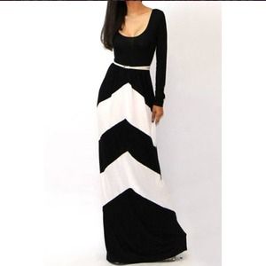Black and white maxi dress