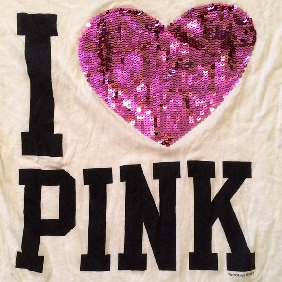 VS Pink "I ❤️ PINK" Soft White T-Shirt