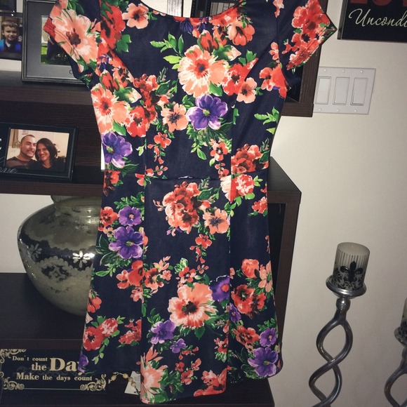Navy Floral Dress