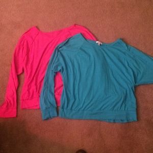 Two dollman tops: hot pink and teal