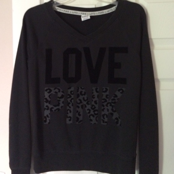 Victoria's Secret Pink Black V-Neck Sweater