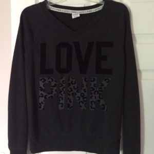 Victoria's Secret Pink Black V-Neck Sweater