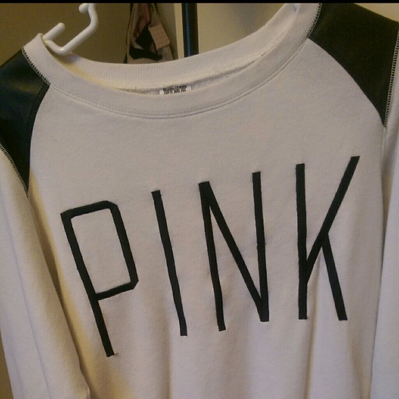 Victoria's Secret Pink white crew neck sweater