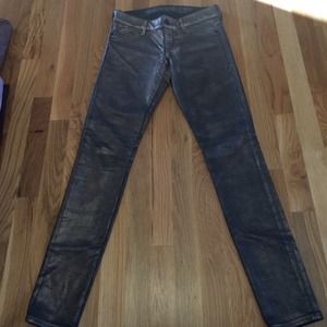 Express Metallic Jean Leggings. Sz 0