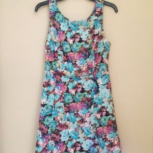Pink & Blue, Floral Dress