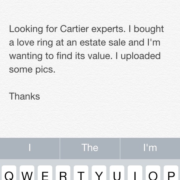 NOT FOR SALE Love ring