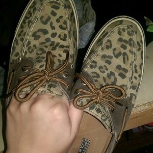 Leopard print Sperry Top- Siders