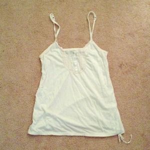 American Eagle White Adjustable Tank Top