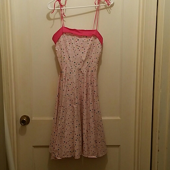 Pin up girl clothing polka dot swing dress.