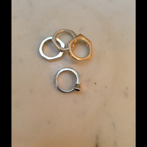 Sterling silver Gucci ring set