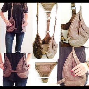 ALL SAINTS Leather vest accessory bag