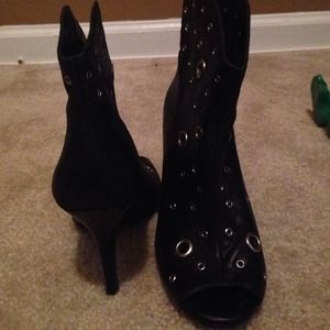 BCBG!!!!! Genuine leather Peep Toe Booties!!!!